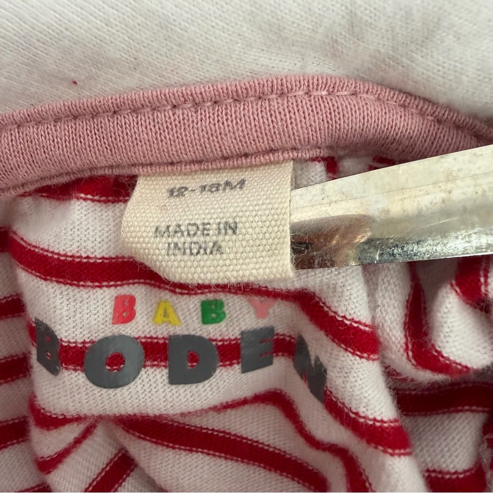 Baby Boden Christmas Tree Pinnie 12-18 Months Pom Poms - Picture 6 of 10